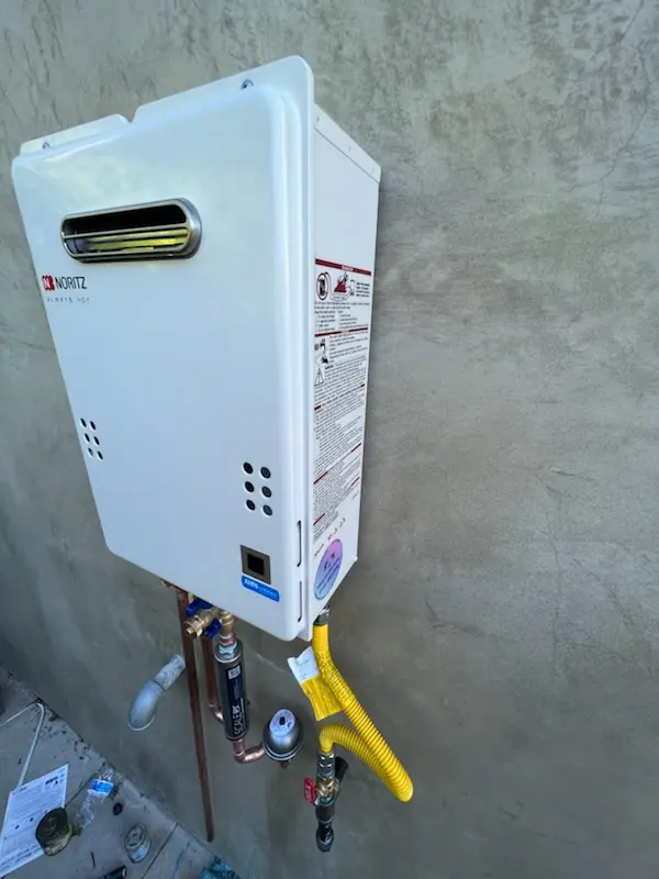 Tankless water heater installation for Andrews homes
